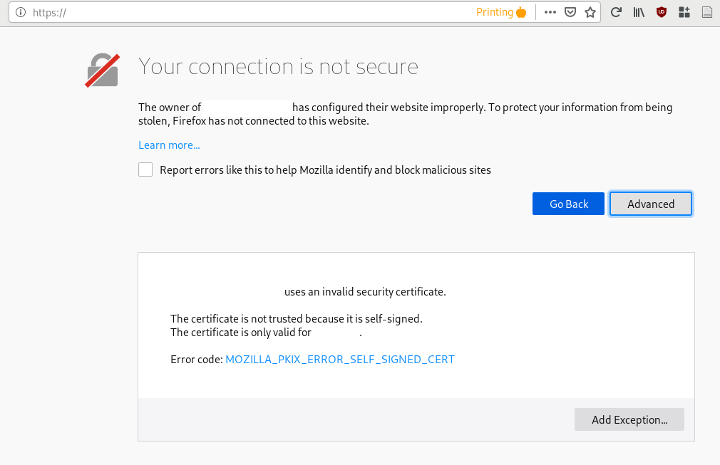 Certificate problem